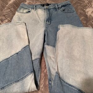 Hollister Light and Dark Blue High-Rise Jeans